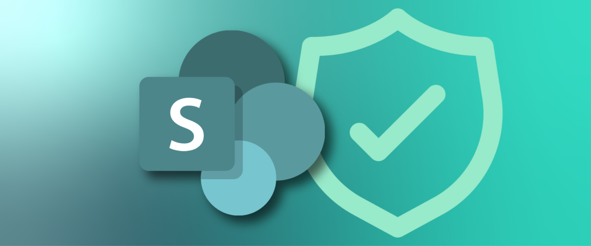 Sharepoint logo with ticked shield icon